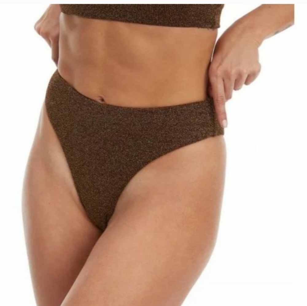 Good American Chocolate brown sparkle bikini bottom